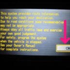 Normal Honda Accord EX navigation system start up with OK button shown